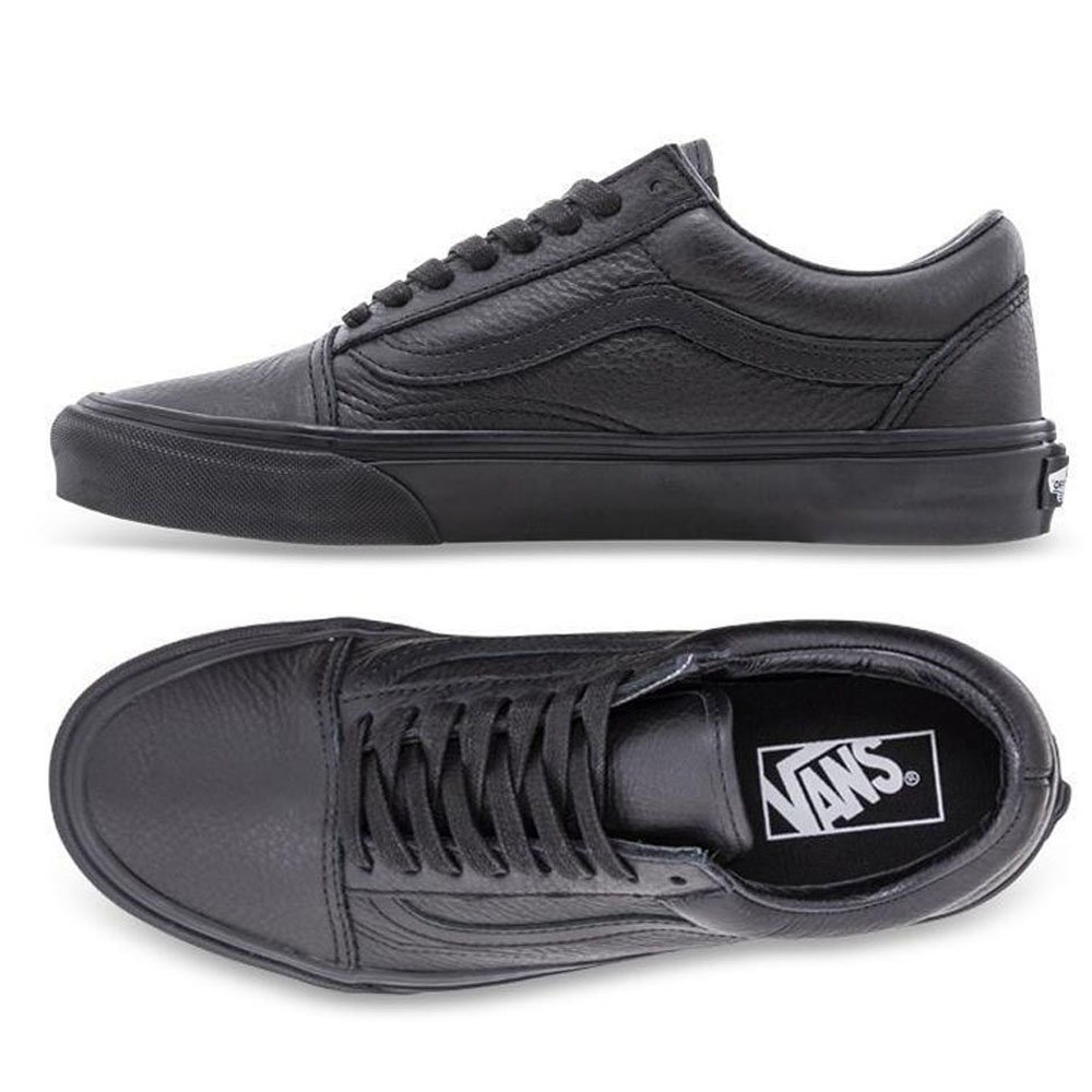 Vans old skool shop black leather womens