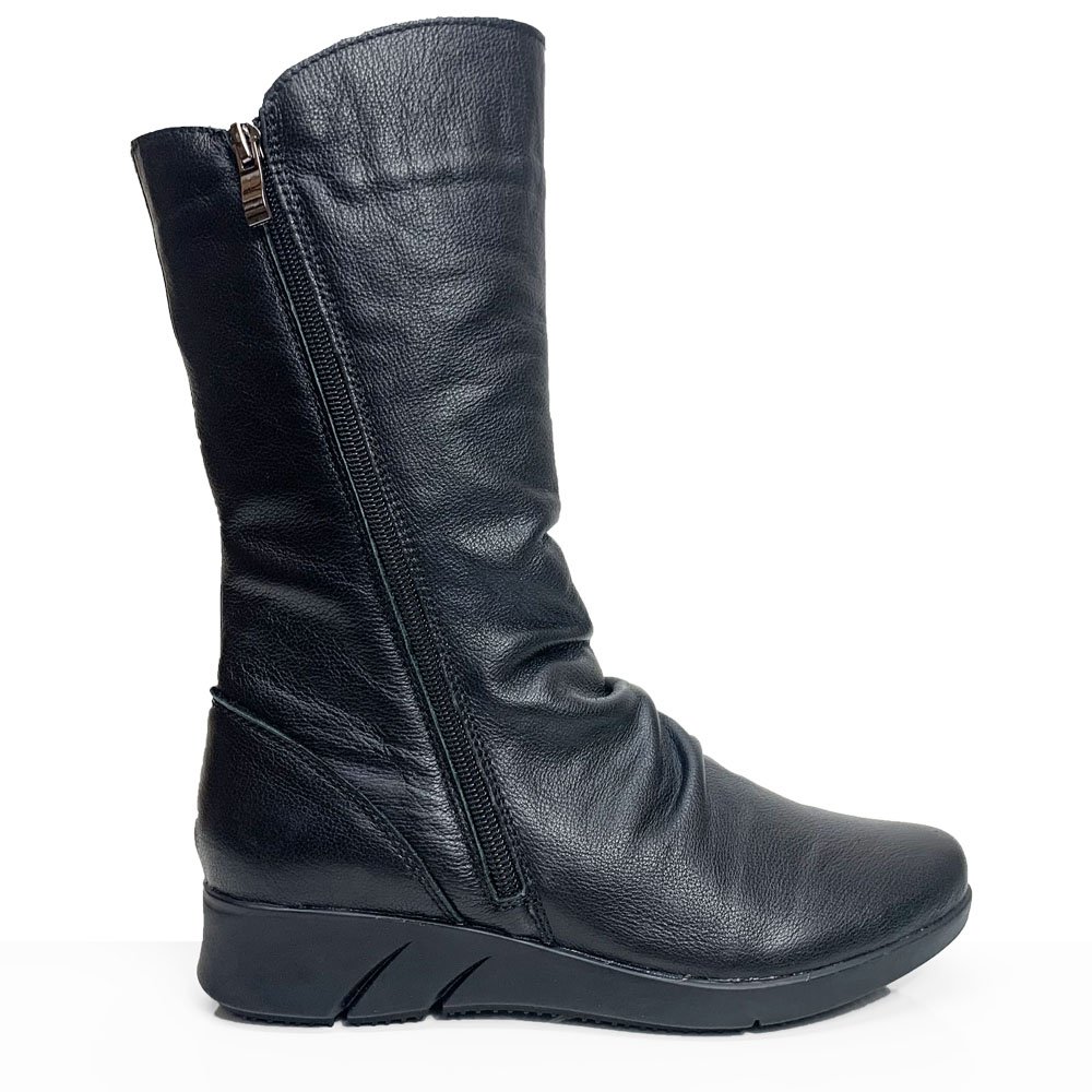 Mid calf hot sale boots leather